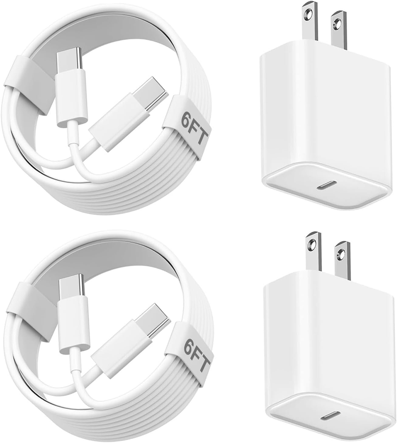 iPhone 15 Pro Charger Fast Charging, 2Pack 20W USB C Fast Charger Block with iPhone 15 Charger Cord 6FT Long USB C to C Charging Cable for iPhone 15/15 Pro/15 Pro Max/15 Plus,iPad 12.9/11/10.9/Air 5/4 - Image 2