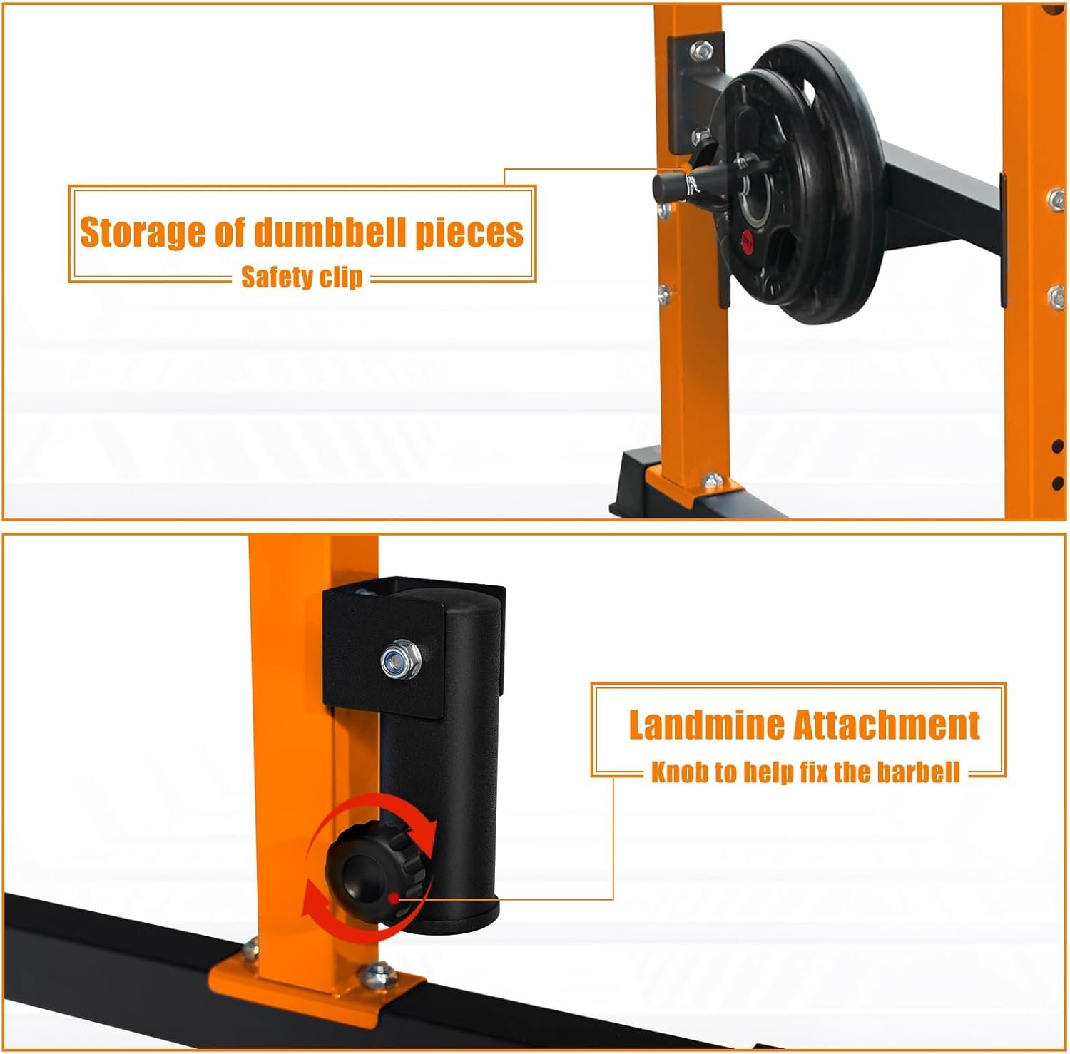 Bongkim Power Rack, Rack Cage for Weight Training, Adjustable Squat Stand Rack for Home Gym Equipment, Lifting Cage with 660lb Capacity - Image 6