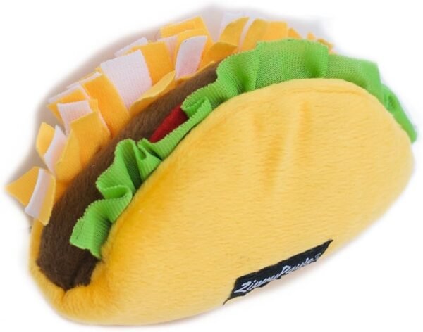 ZippyPaws NomNomz, Tasty Taco - Plush Squeaky Dog Toys for Small & Medium Dogs, Food Shaped Puppy Toys with Squeakers, Food Themed Toys for Small & Medium Dog Breeds - Image 3