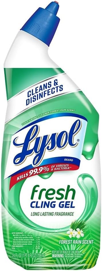 Lysol Toilet Bowl Cleaner Gel, For Cleaning and Disinfecting, Stain Removal, Forest Rain Scent, 24oz - Image 2