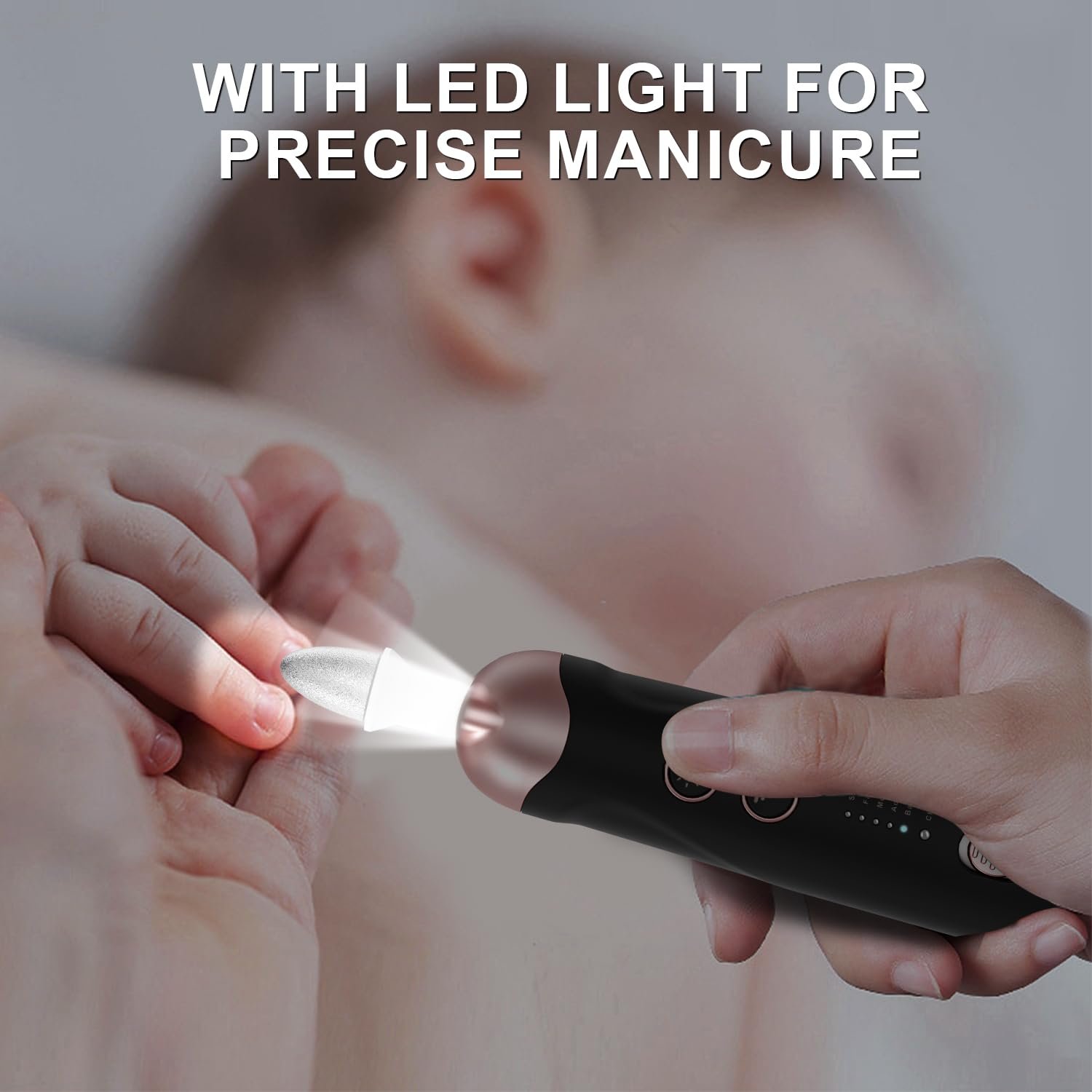 Professional Manicure Pedicure Kit, 9 in 1 Cordless Nail Drill with 100 pcs Nail Drill Bits Sanding Bands, Nail Grinder for Human, 5 Speeds Electric Nail Drill, Nail Dremel Kit for Home and Salon Use - Image 7