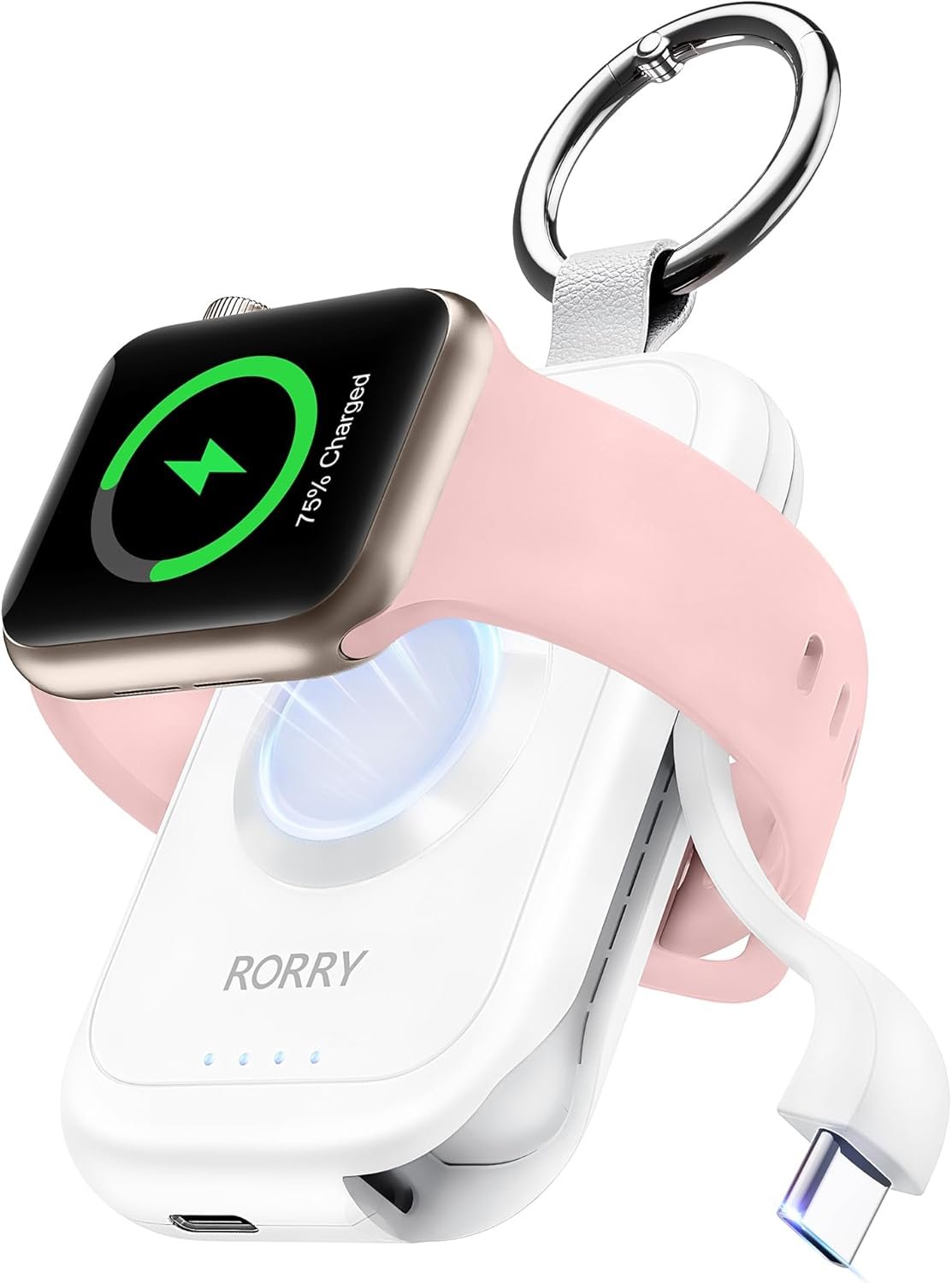 RORRY Charger for Apple Watch Series 10, 2500mAh Fast Charging Portable Charger for iWatch, Wireless Magnetic Travel Charger for Apple Watch Ultra Series 9 8 7 6 4 5 3 2 SE Accessories, White - Image 2