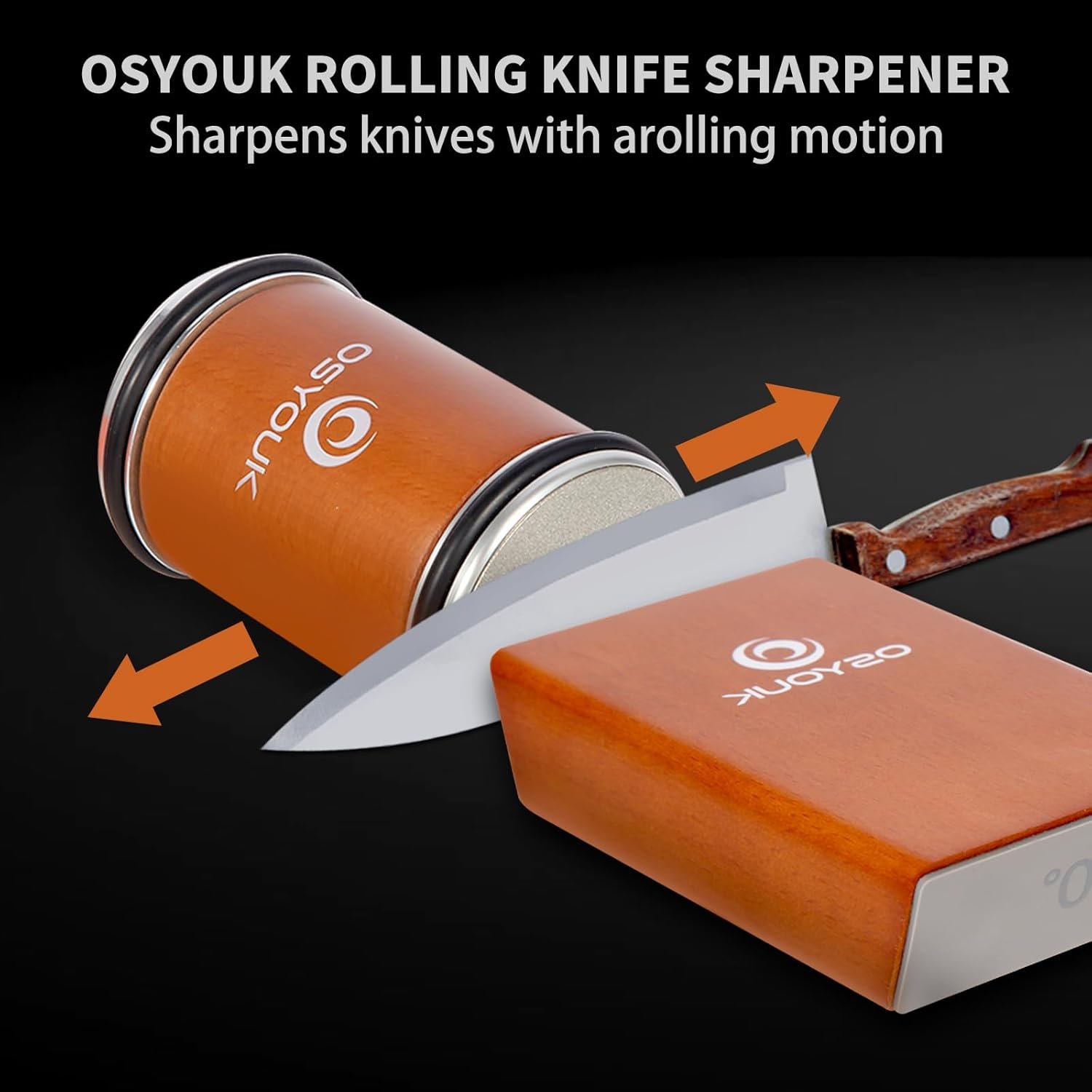 Knife Sharpener Tool- Afilador de cuchillos fácil -Rolling Knife Sharpeners Kit,Knife Sharpening with Diamonds and Ceramic, Magnetic Knife Sharpener, Offering 15°& 20° Magnetic Angles,Regalo del padre - Image 6