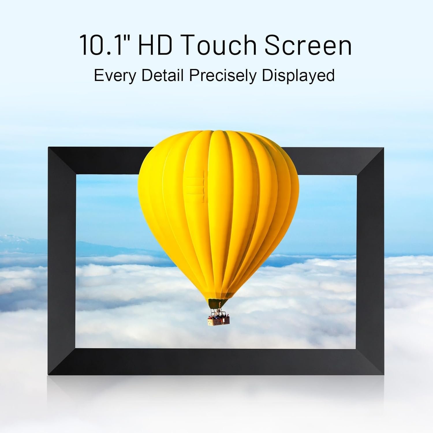AEEZO 10.1 Inch WiFi Digital Picture Frame, IPS Touch Screen Smart Cloud Photo Frame with 32GB Storage, Auto-Rotate Easy Setup to Share Photos or Videos via AiMOR APP, Wall Mountable Black - Image 5