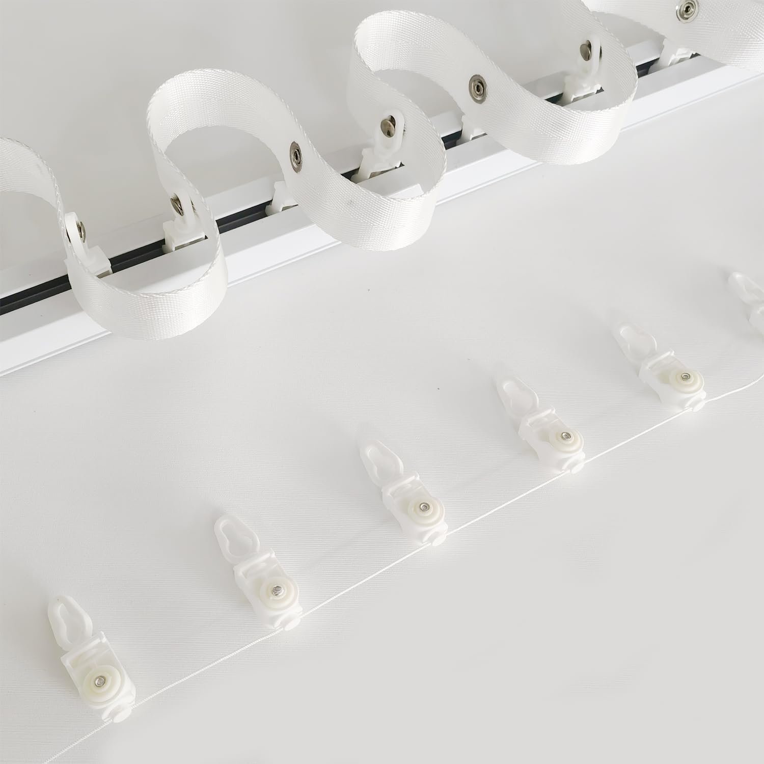 Smart Snake Shaped Water Wave Curtain,Opener with Remote, Compatible with Alexa Google Home Connector App,Translucent Breathable Livingroom Gauze Curtains (Stripes Sky Blue, 1m(39.37inch)) - Image 4