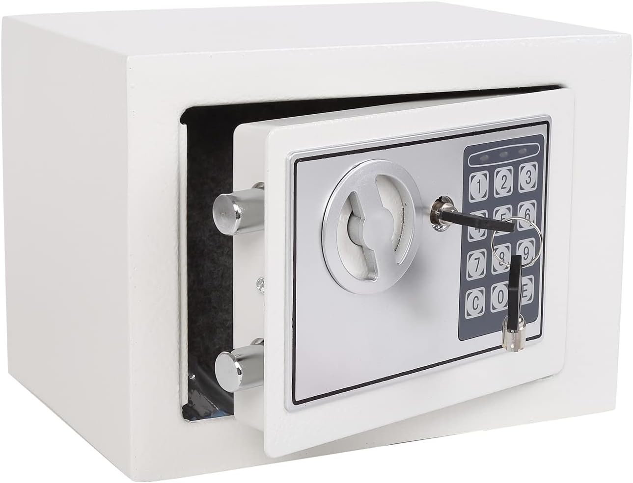 Yuanshikj Electronic Deluxe Digital Security Safe Box Keypad Lock Home Office Hotel Business Jewelry Gun Cash Use Storage (Silver 1) - Image 2