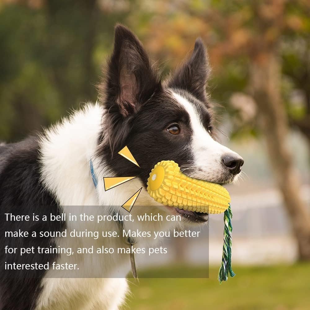 Dog Chew Toys Squeak NonSqueak,Toothbrush Cleaning Teeth,Interactive Relieve Boredom Corn Toys,Puppy Aggressive Chewer and Other Medium,Large Dog - Image 3