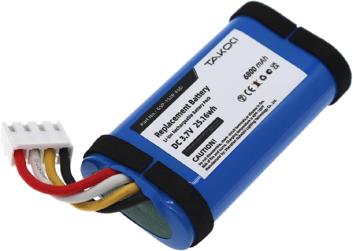 6800mAh Extended GSP-1S2P-F6D Battery Replacement Compatible with Flip 6 Waterproof Portable Bluetooth Speaker. - Image 6