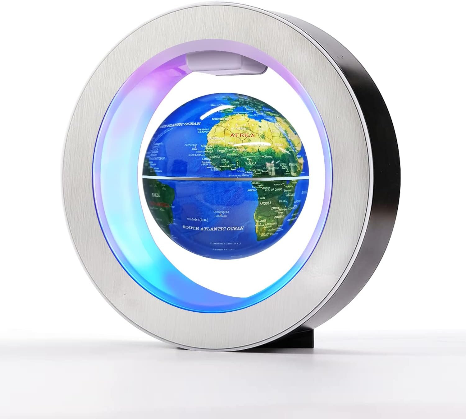 Flagest Magnetic Levitation Floating Globe - Levitating O Shape Globe with LED Lights for Educational Home Office Desk Decor - Birthday Holiday Party Item (4Inches Globe - Image 2