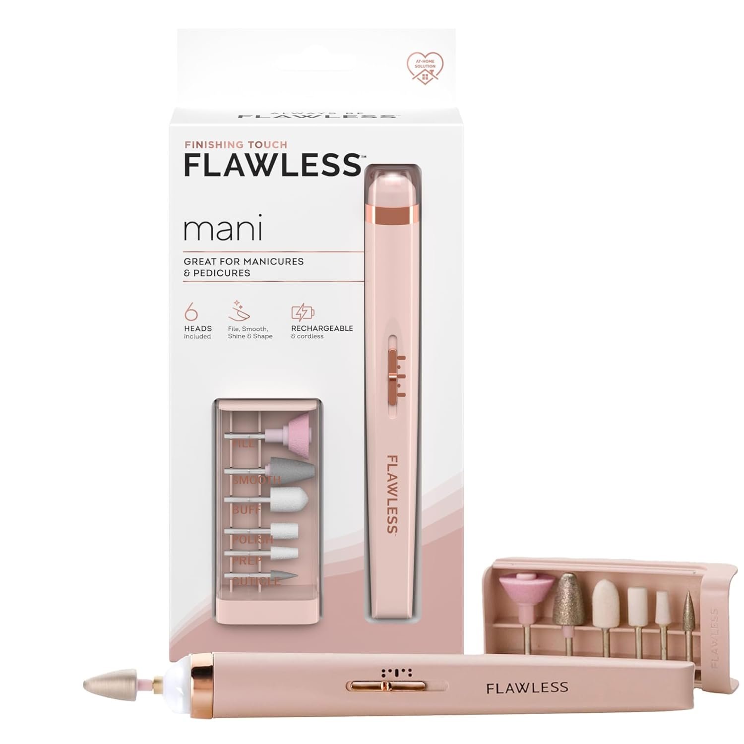 Finishing Touch Flawless Salon Nails Kit, Electronic Nail File and Full Manicure and Pedicure Tool - Image 2