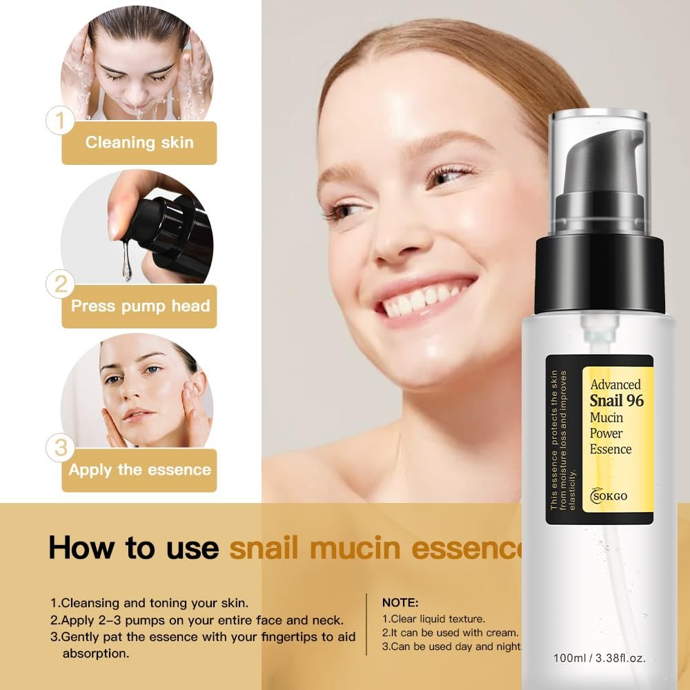 Professional Snail Mucin Serum, Intensive Hydration and Repair for Healthy Skin - Image 4