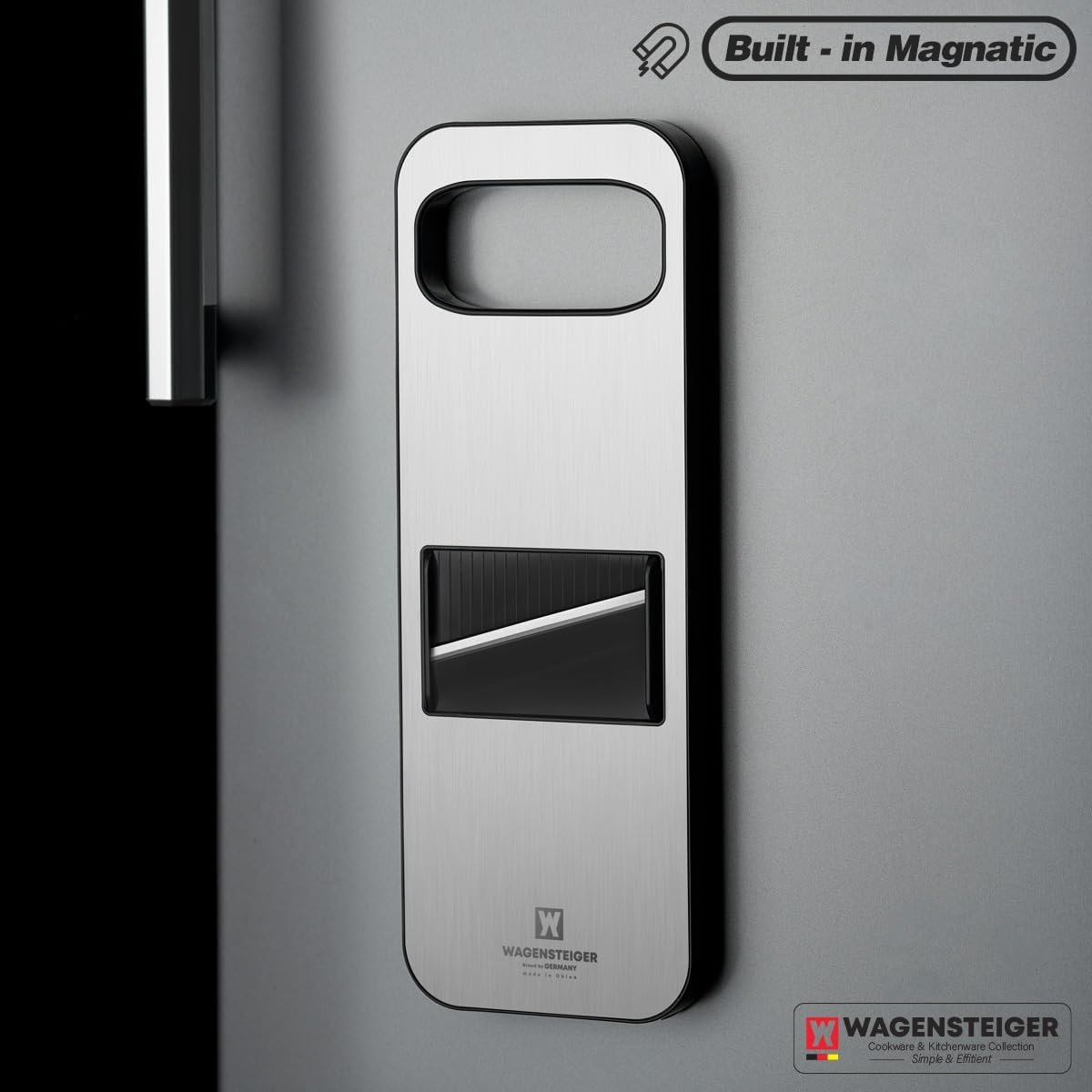 Adjustable Mandoline Food Slicer with 6 Blades Options & Spring-loaded Hand Protection Guard/Stainless Steel Frame, Handheld Vegetable Slicer, Potato Chips Slicer, Julienne Shredder, Built-in magnet - Image 7