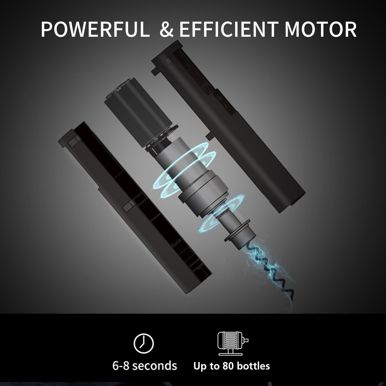 SANMAS Electric Wine Bottle Opener Set, Rechargable Automatic Corkscrew Opener with Foil Cutter Wine Stopper Vacuum Wine Aerator Pourer for Wine Lover Gift - Image 3