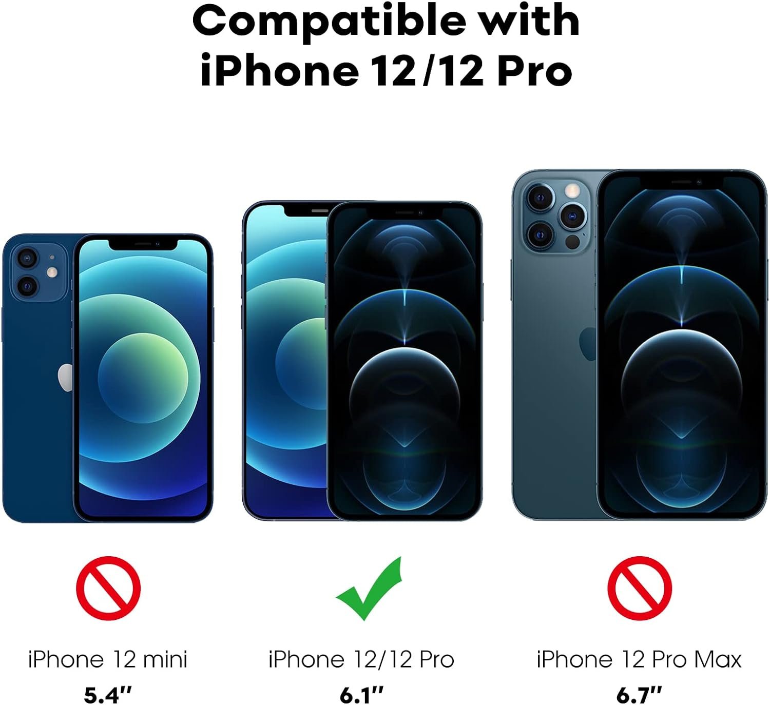 JETech Full Coverage Screen Protector for iPhone 12/12 Pro 6.1-Inch, Tempered Glass Film with Easy Installation Tool, Case-Friendly, HD Clear, 3-Pack - Image 4