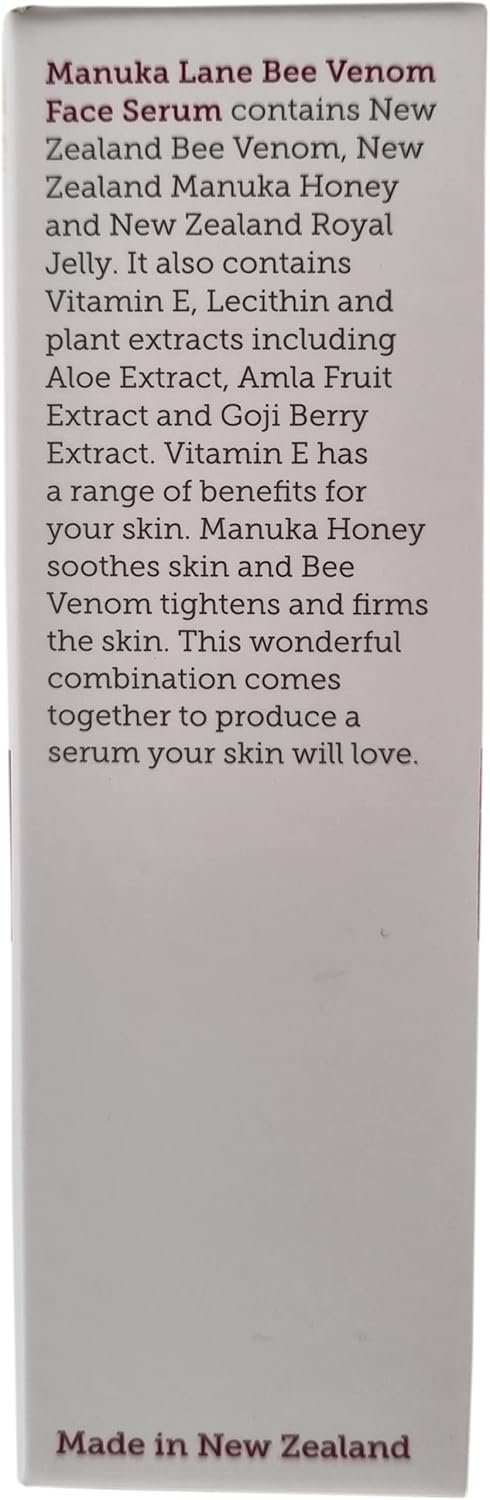 Bee Venom Face Serum for Face and Neck with Manuka Honey, Goji Extract and Vitamin E | Plant Based Formula | Carefully formulated to keep your skin young and healthy! - Image 6