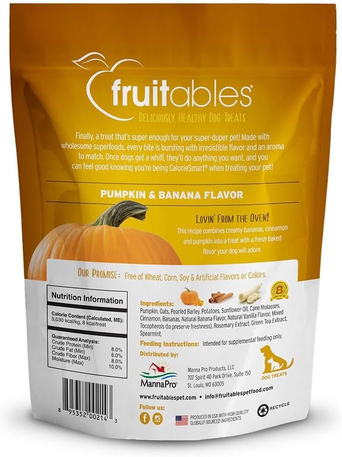 Fruitables Baked Dog Treats Pumpkin & Banana Flavor 7 Oz - Image 3