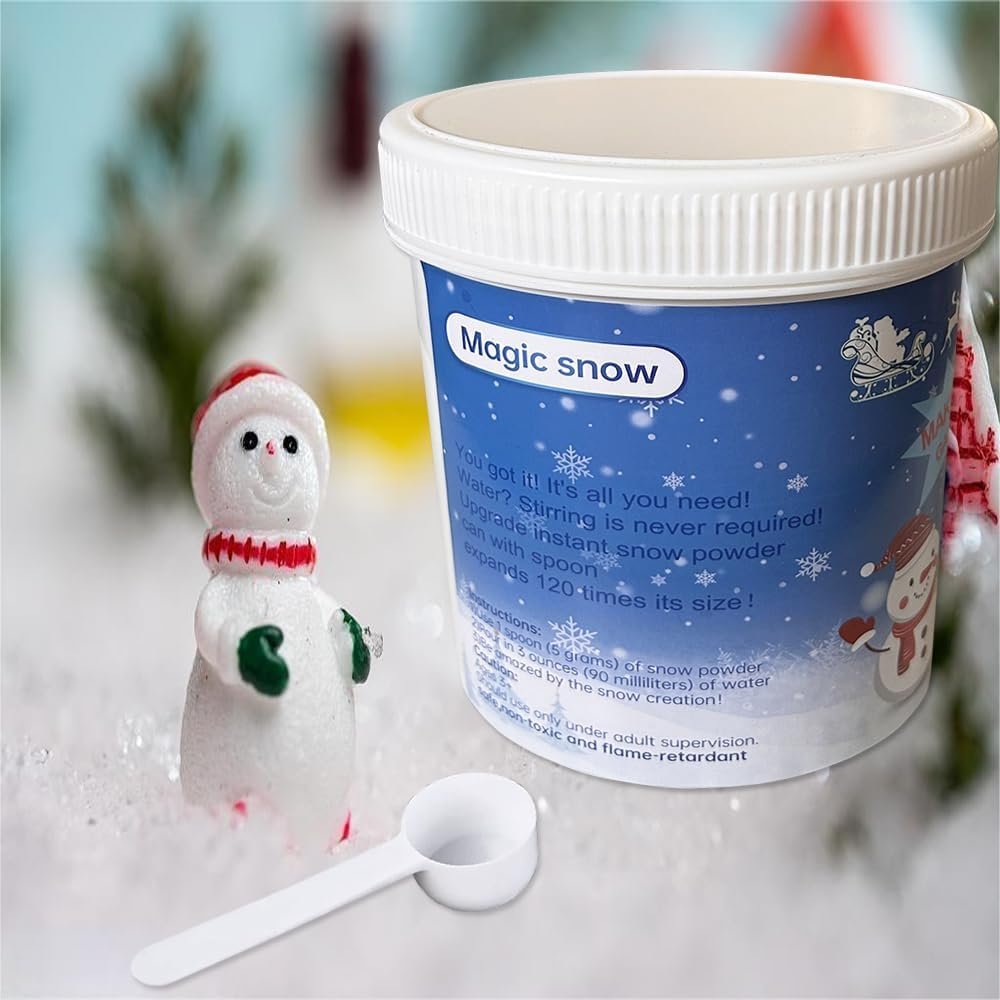 Instant Snow Fake Snow Powder - Makes 12 Gallons of Artificial Snow for Winter Decoration, Village Displays, Holiday DIY Crafts and Fake Snow Play and Great for Cloud Slime - Image 2