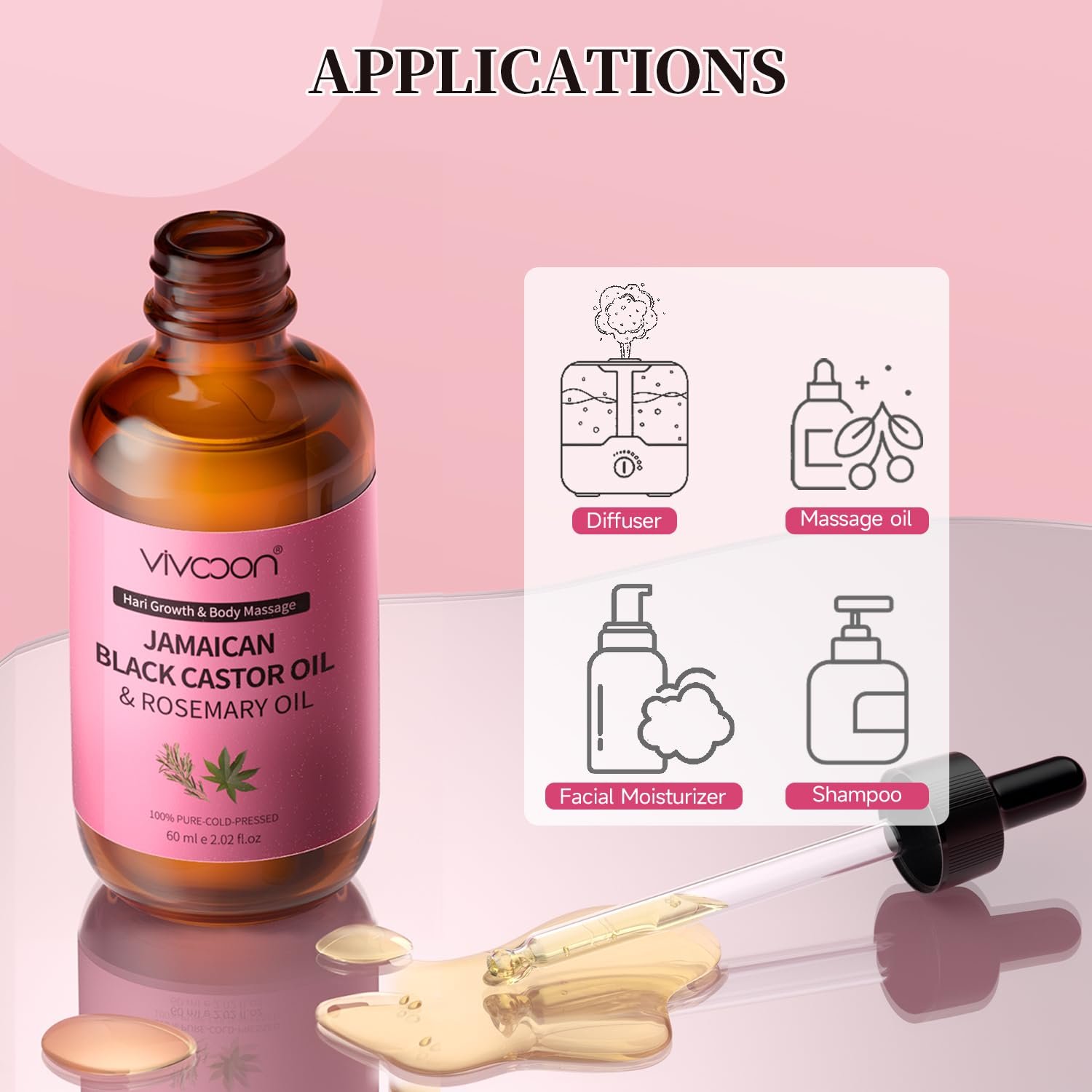 Jamaican Organic Black Castor Oil with Rosemary, Cold Pressed,for Hair , Eyelashes and Eyebrows Growth,100% Natural & Pure - Image 8