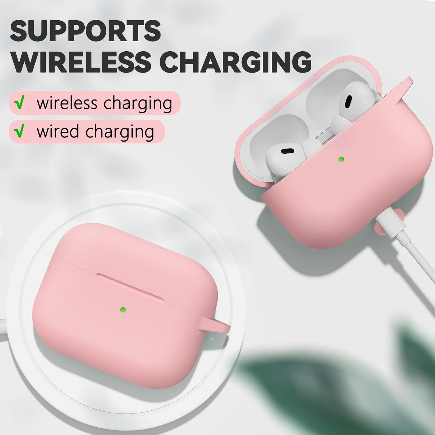 for AirPods Pro 2nd/1st Gen Case Cover 2023/2022/2019 with Cleaner Kit,Soft Silicone Protective Cover for Apple AirPod Pro 2 Generation Charging Case,AirPods Pro Case with Keychain-Pink - Image 6