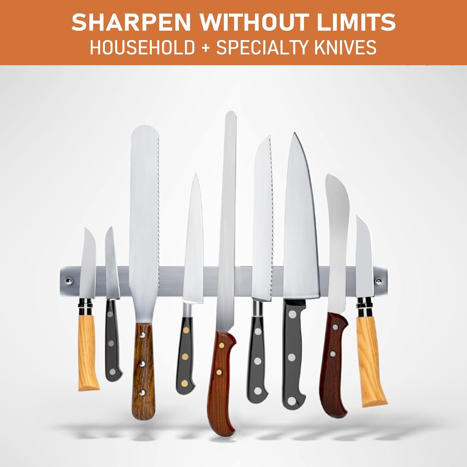Knife Sharpener Tool- Afilador de cuchillos fácil -Rolling Knife Sharpeners Kit,Knife Sharpening with Diamonds and Ceramic, Magnetic Knife Sharpener, Offering 15°& 20° Magnetic Angles,Regalo del padre - Image 7