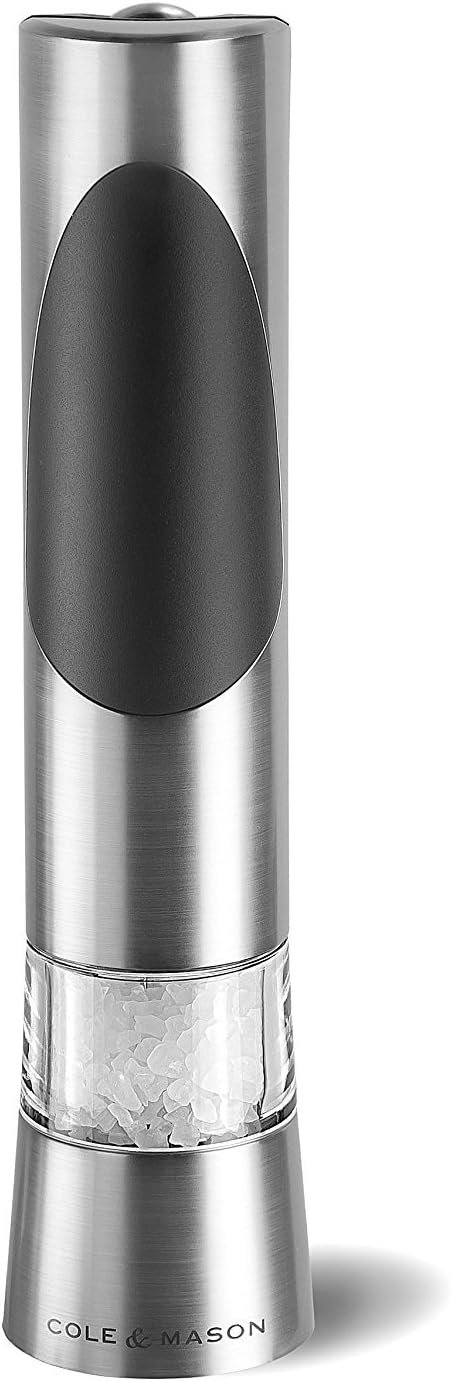 Cole & Mason Richmond Electronic Salt & Pepper Mill Gift Set - One-Button Electric Spice Grinder with Large Grinding Chamber - Requires 6 AAA Batteries - Hand Wash Kitchen Tool - Stainless Steel - Image 3