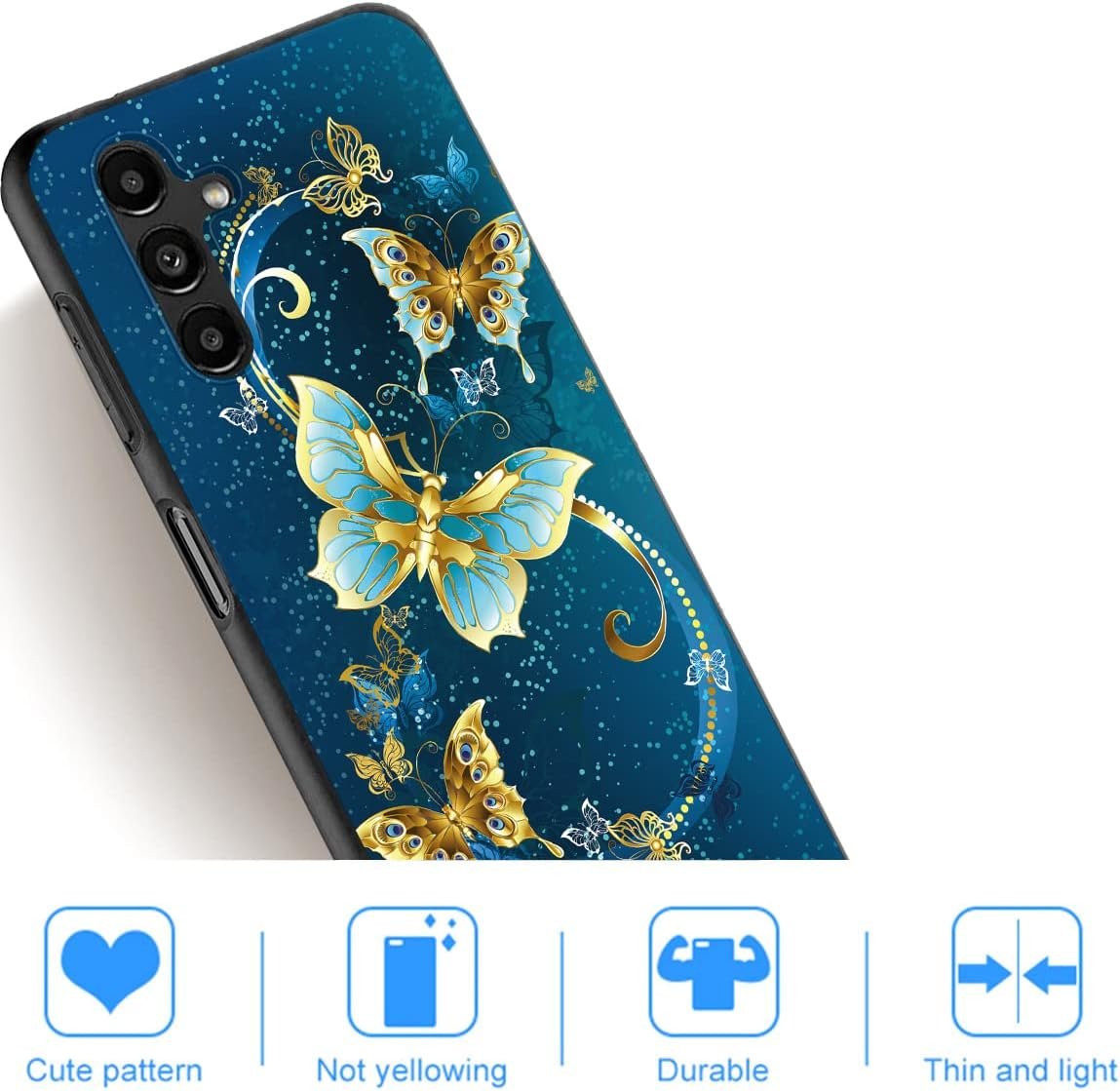 for Galaxy A14 5G Case, Samsung Galaxy A14 5G Case, TPU Slim Silicone Rubber Flexibility Soft Protective Cover Protector Phone Case for Samsung Galaxy A14 5G (Butterfly) - Image 4