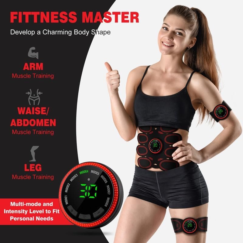 Electronic Muscle Stimulator, Abs Stimulator Muscle Toner, Ab Machine Trainer USB Rechargeable Gear for All Body, Fitness Strength Training Workout Equipment for Men and Women H9 - Image 4