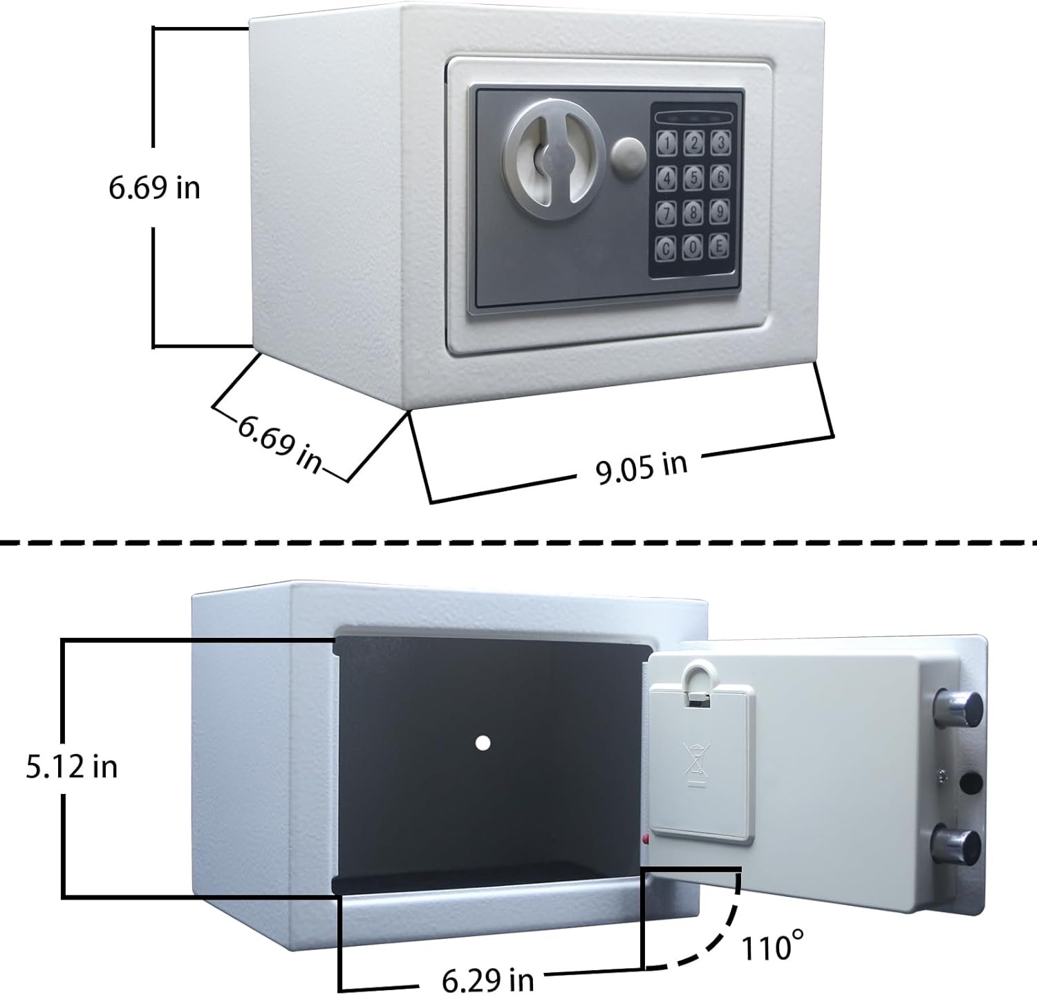 Yuanshikj Electronic Deluxe Digital Security Safe Box Keypad Lock Home Office Hotel Business Jewelry Gun Cash Use Storage (Silver 1) - Image 5