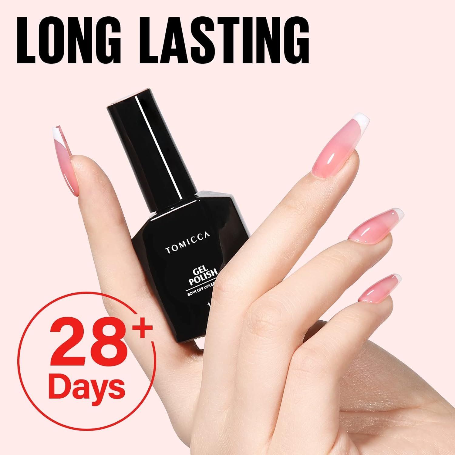 TOMICCA Pink Gel Nail Polish, Clear Pink Gel Polish, Pink Nude Gel Polish, Soak Off UV Jelly Gel Nail Polish, Sheer Translucent Colors Nail Art French Manicure DIY - Image 6