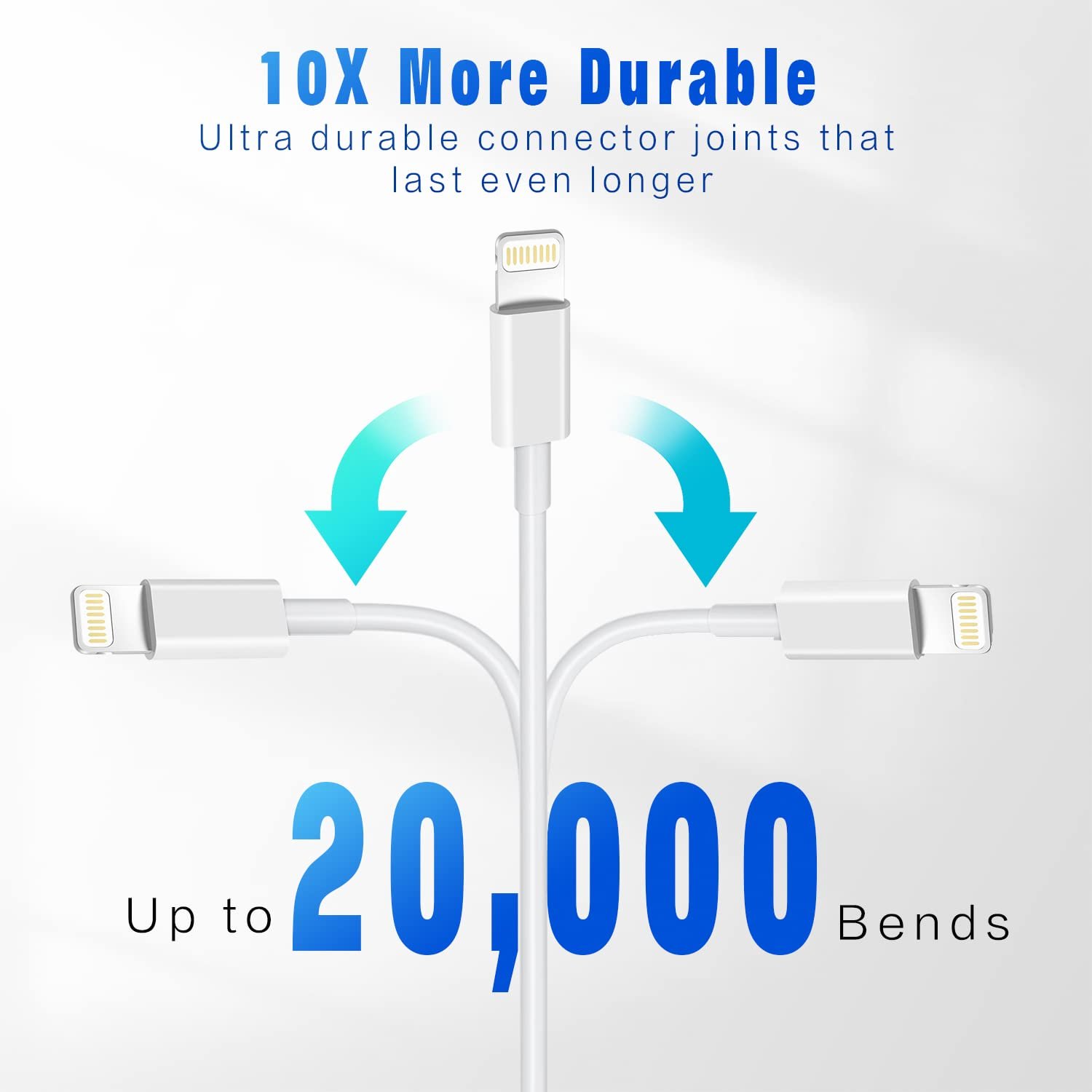 iPhone Charger 3Pack 6FT MFi Certified Lightning Cable Fast Charging Cords Apple Charger Compatible with iPhone 14 13 12 11 XS XR X Pro Max Mini 8 7 6S 6 Plus 5S SE iPad iPod AirPods - Image 4