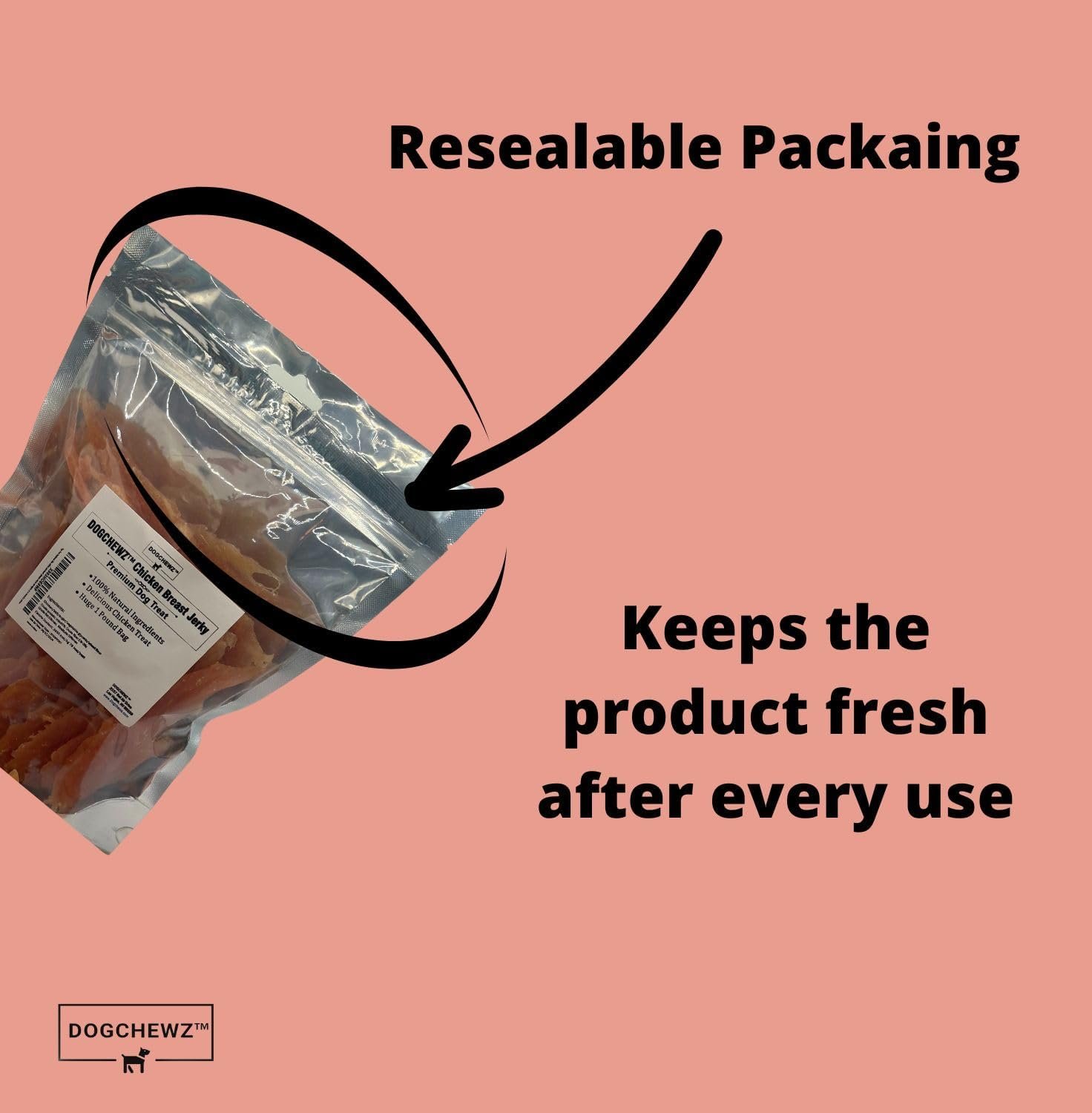 DOGCHEWZ™ Premium Chicken Breast Tender Jerky for Dogs All Natural Human Grade Dog Chew (1 LB Bag) - Single Ingredient - No Artificial Flavors or Preservatives - Whole Dehydrated Chicken - Image 7