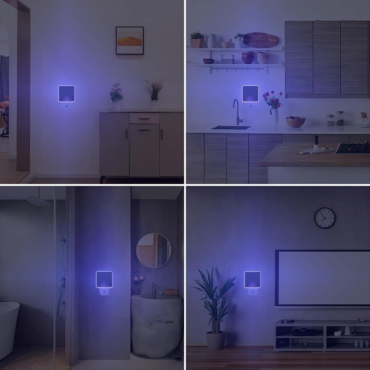 KINUR Blue Night Light,2 Pack LED Night Lights Plug into Wall with Dusk to Dawn sensors, Plug in Night Lights for Kids Room, Bedroom, Bathroom, Baby Nursery,Stair Lights, Hallway Light - Image 6