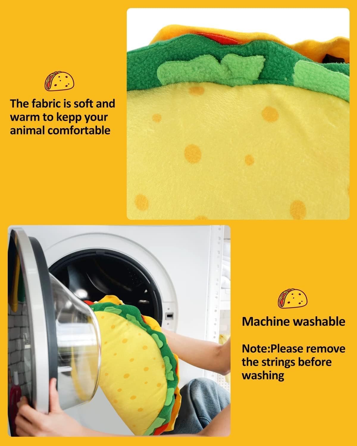 Percozzi Taco Hamster Hammock Hideout Tunnel House Rat Toys Cage Accessories Bed Ferrets Guinea Pigs Chinchill Sugar Glider Small Animal Habitat - Image 6