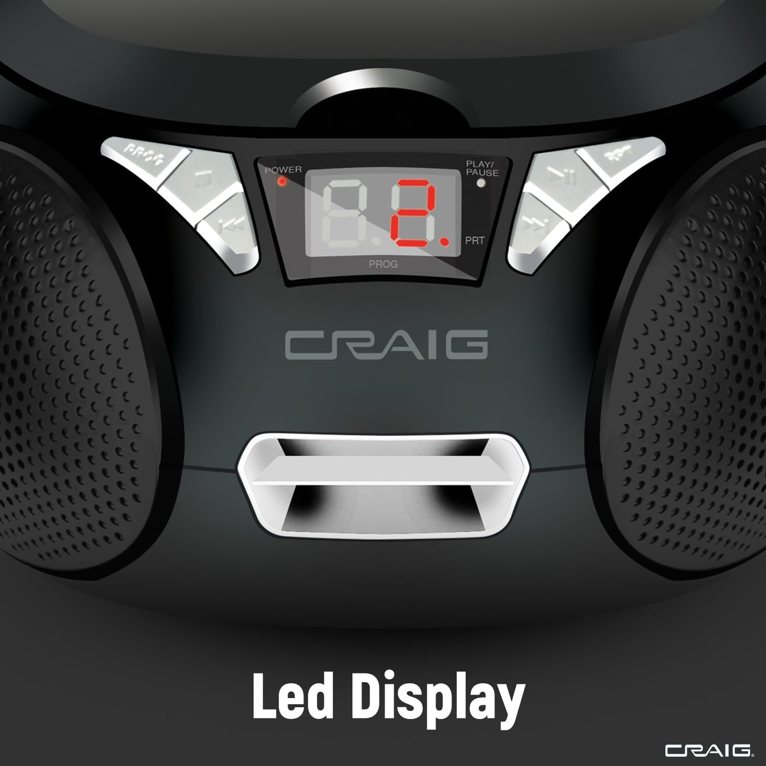 Craig CD6925 Portable Top-Loading Stereo CD Boombox with AM/FM Stereo Radio and Bluetooth Wireless Technology | Programmable CD Player | CD-R/CD-W Compatible | No Headphone Jack - Image 6