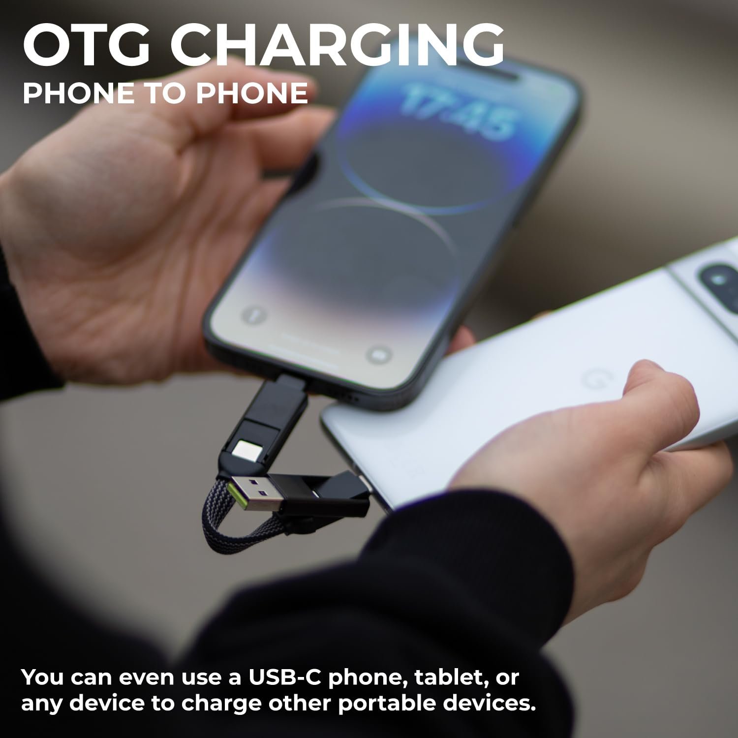 Rolling Square inCharge X, Multi Charging Cable, Portable Keychain Charger Cable, 6-in-1 with 100W Ultra-Fast Charging Power, Lava Black, Multi Charger - Image 7