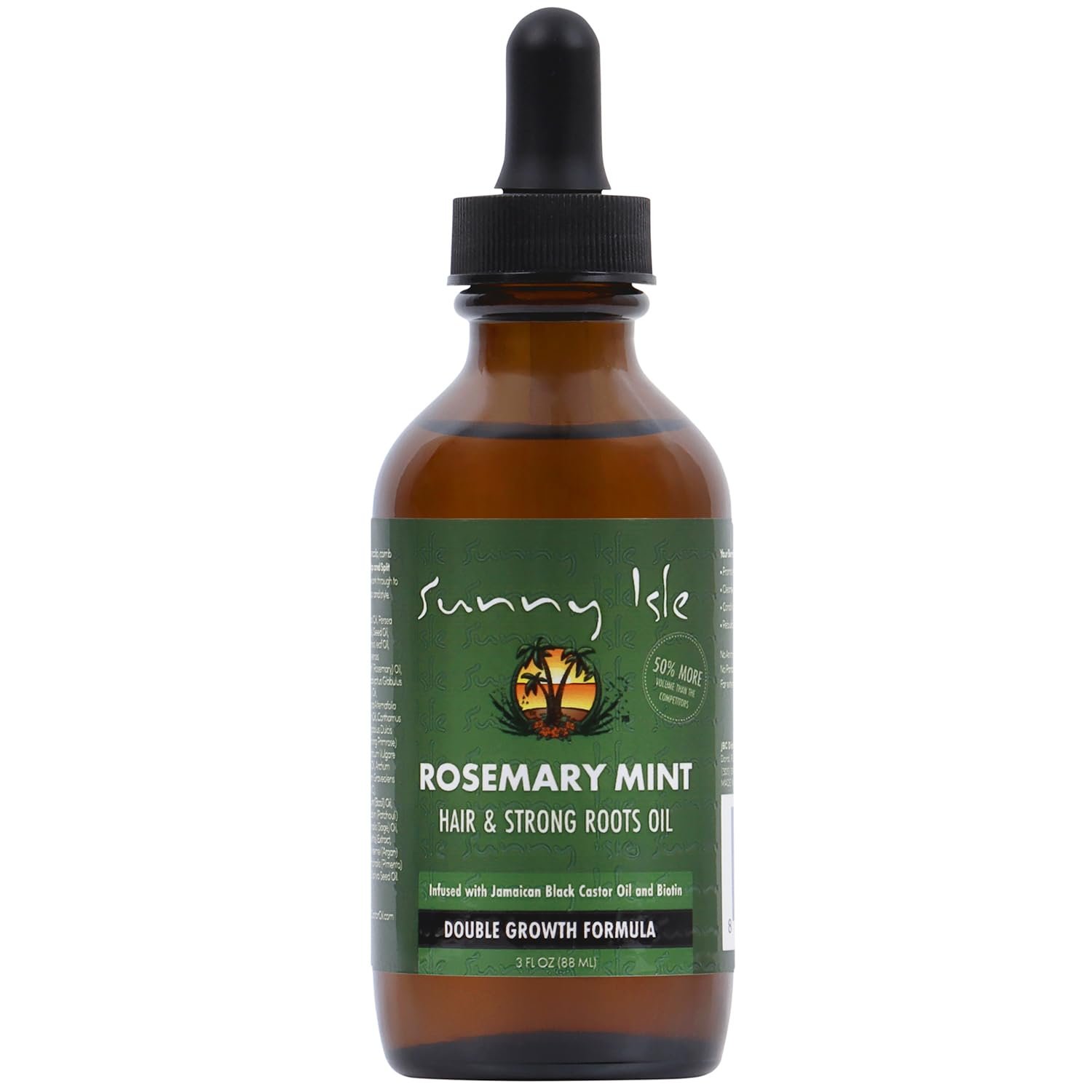 Sunny Isle Rosemary Mint Hair and Strong Roots Oil 3oz | Infused with Biotin & Jamaican Black Castor Oil | Strengthen and Nourish Hair Follicles | Dry Scalp, Split Ends - Image 2