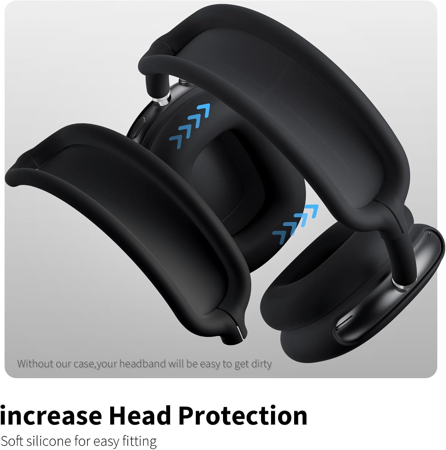 Silicone Case Cover for AirPods Max Case, Anti-Scratch Ear Pad Case Cover/Ear Cups Cover/Headband Cover for AirPods Max,Accessories Soft Silicone Protector for Apple AirPods Max (Black) - Image 5