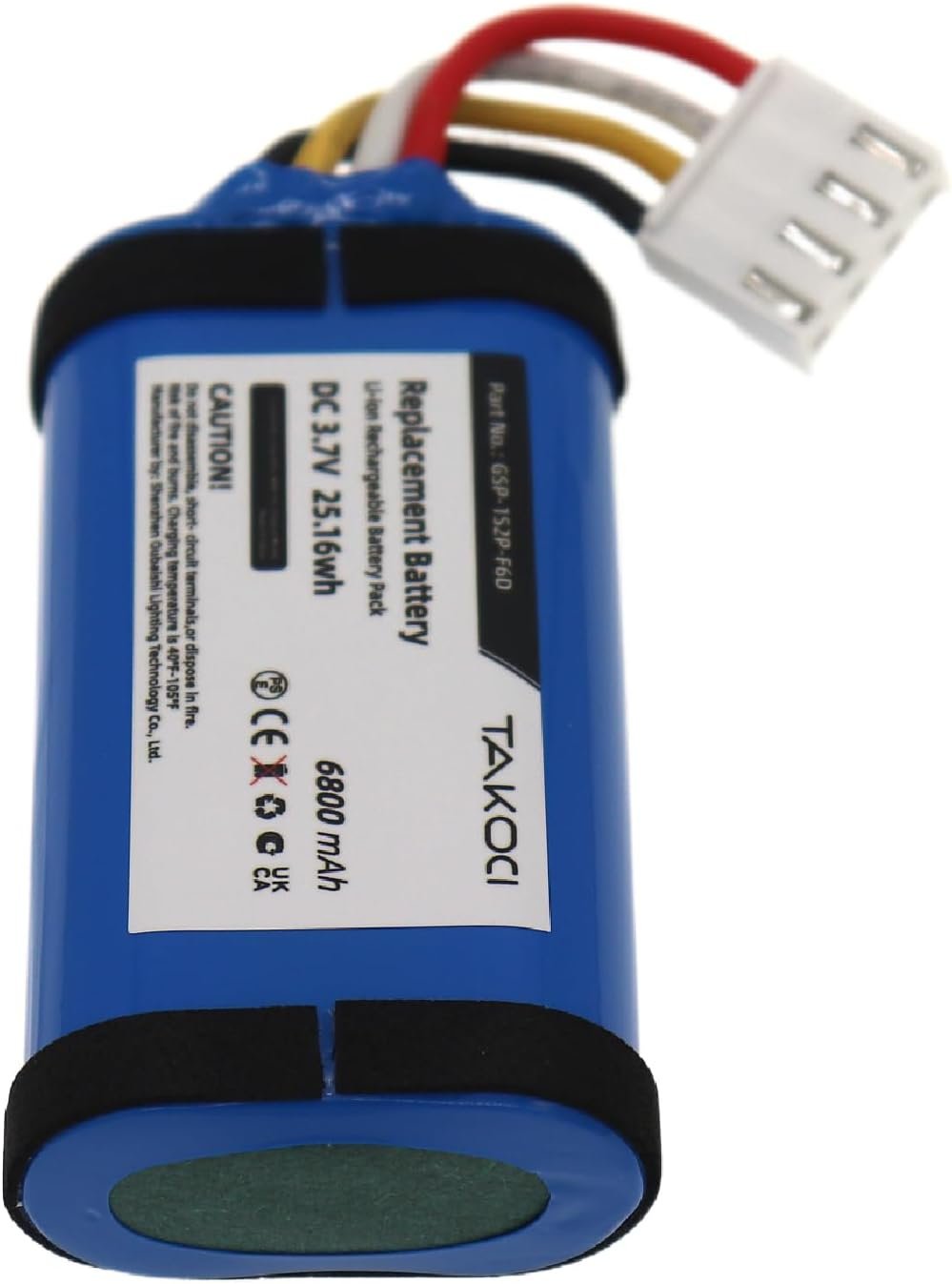 6800mAh Extended GSP-1S2P-F6D Battery Replacement Compatible with Flip 6 Waterproof Portable Bluetooth Speaker. - Image 7