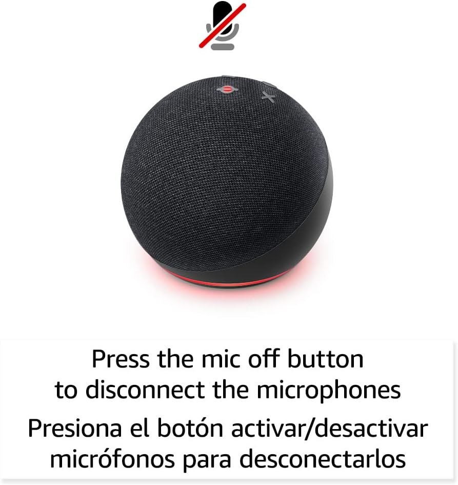 Echo Dot (5th Gen, 2022 release) | International Version with US Power Adaptor | Smart speaker with Alexa | Charcoal - Image 8