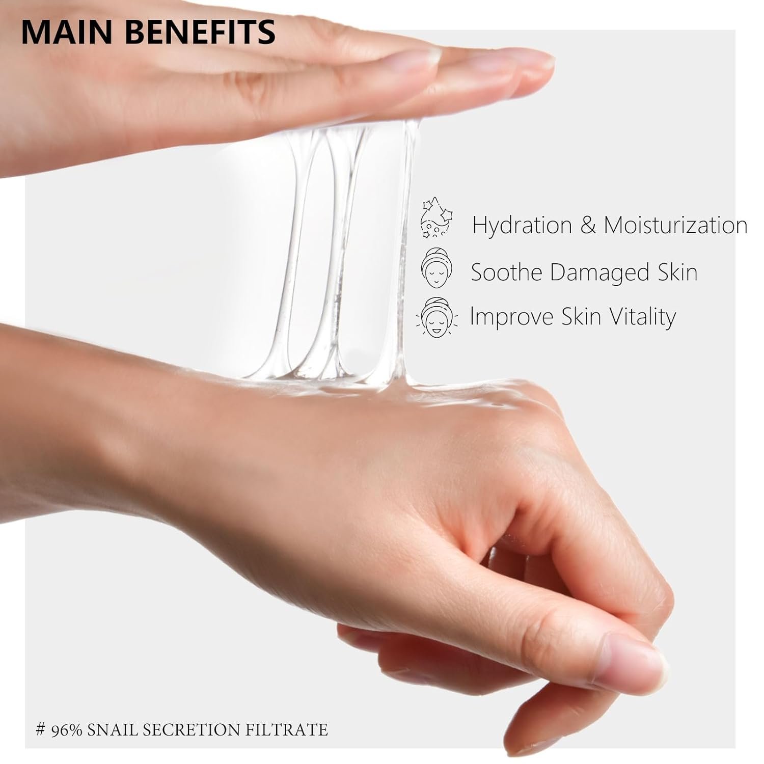 Advanced Snail 96 Mucin Serum 150ml - Skincare Snail Mucin 96% Power Repairing Essence Serum Toner, Skin Care Moisturizing Hydrating Serum Rescue Kit for Dull and Damaged Skin - Image 5