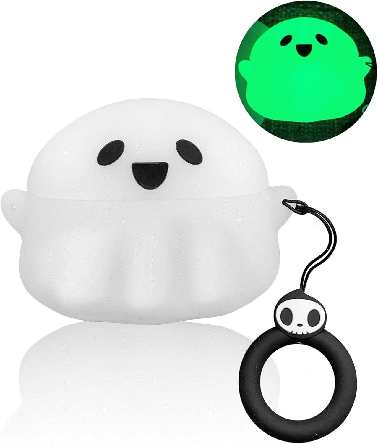 Compatible with AirPods Pro & Pro 2nd Generation Case Cover, Luminous Cute Ghost Case Designed for Airpod Pro/Pro 2, Soft Silicone Anime Funny 3D Cartoon Case for Men Women - Image 2