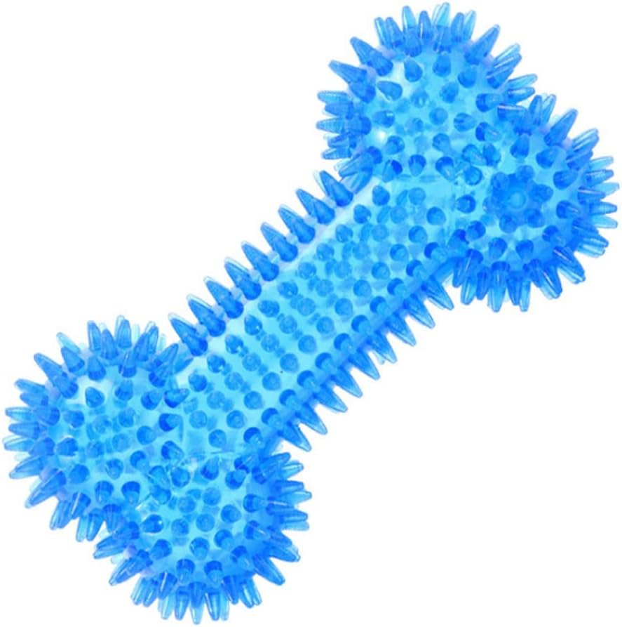 Dog Squeaky Bone Chew Toy for Aggressive Chewers, Durable Dog Rubber Bone Toy Dogs Teeth Cleaning and Training (Blue) - Image 2