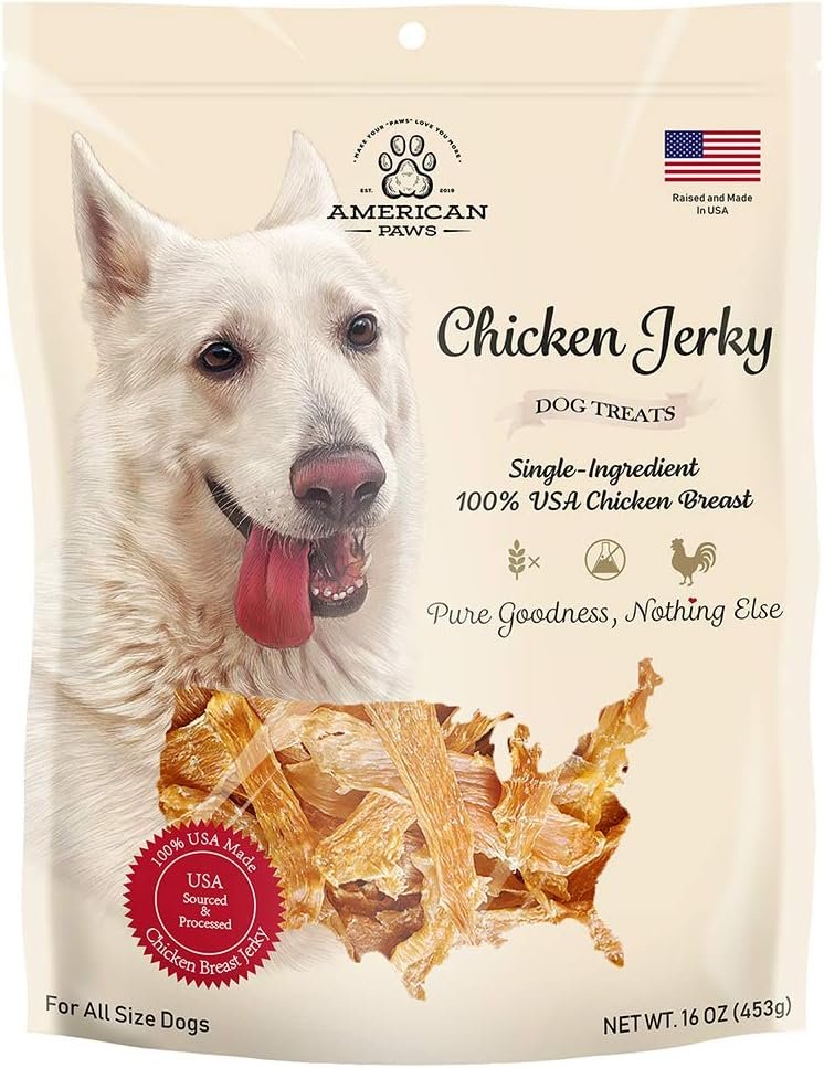 American Paws Chicken Jerky Dog Treats Made in USA All Natural (1 LB) - Image 2