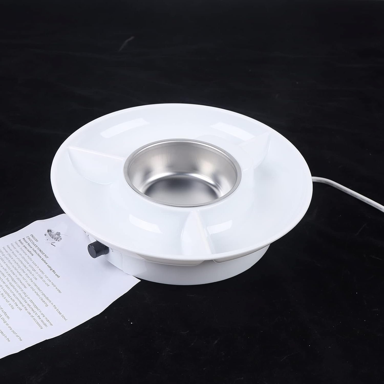 Chocolate Melting Warming Fondue Pot, 110V 25W Electric Fondue Maker Deluxe Gift Set w/10 Forks, 8.8 Oz Fondue Fountain kit-2 Modes Perfect for Melting Chocolate, Butter & Cheese - Parties & Dessert - Image 9