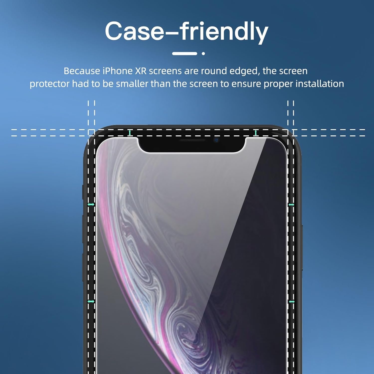 NEW'C 3 Pack Privacy Screen Protector for iPhone 11, iPhone XR, Balanced 35-Degree Privacy Angle with Eye Protection, Ultra Durable 9H Hardness, Bubble-Free - Image 4