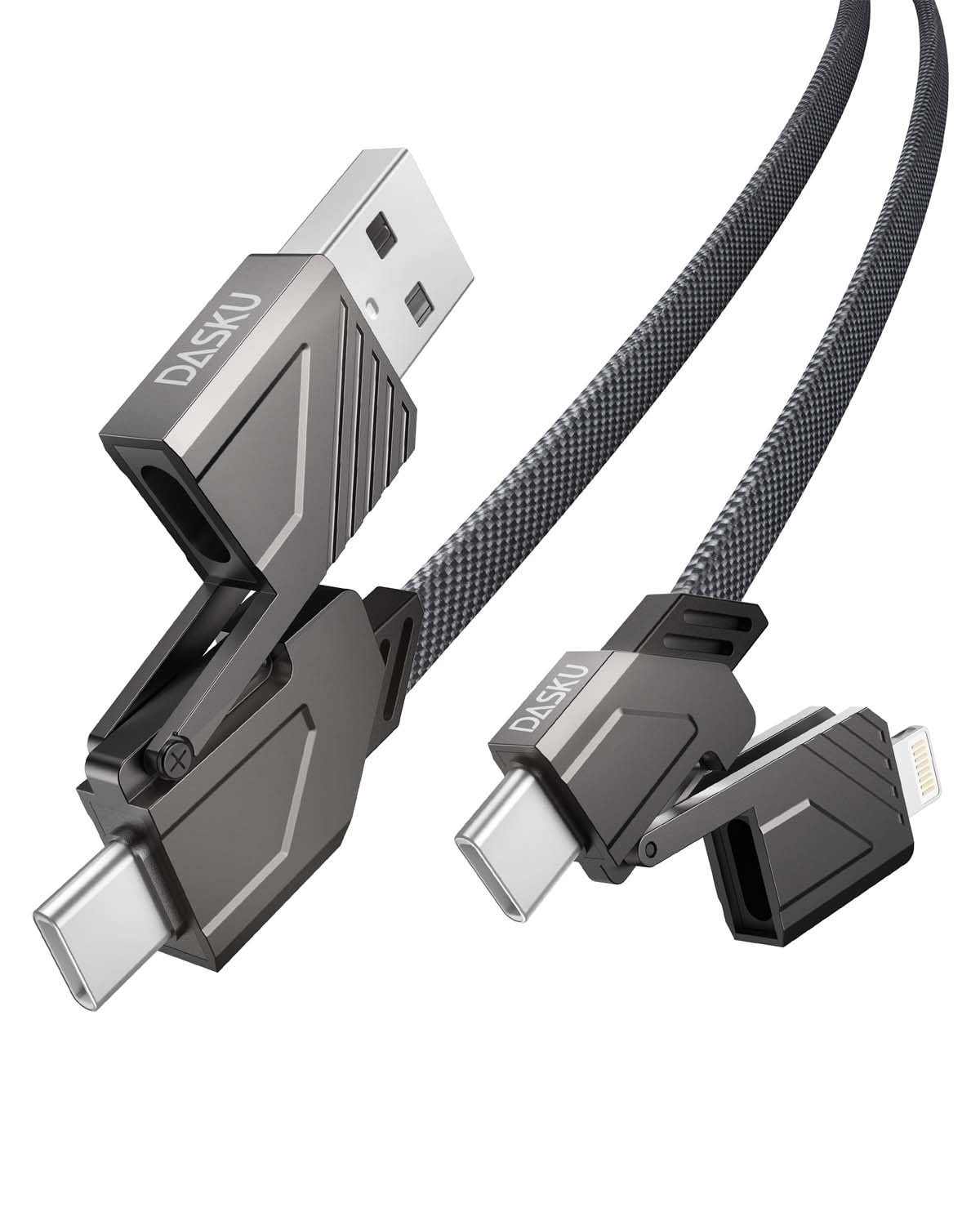 4-in-1 USB/USB C to Lightning/USB C Cable 6ft, 60W Fast Charging & Data Sync, iPhone Charger Cord for iPhone 15 14 13 12 11 Samsung S24 S23 S22 Multi Charging Cable for USB-C & Lightning Devices - Image 2