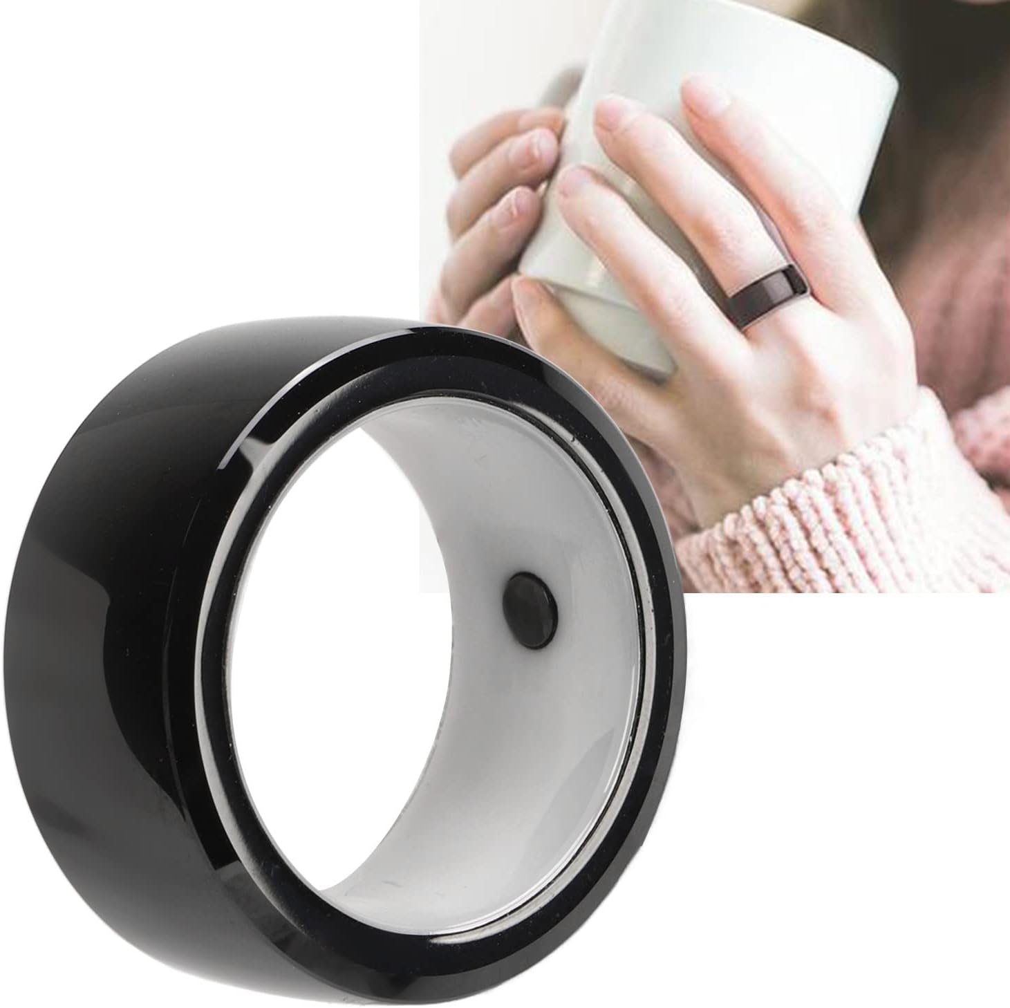 R5 NFC Smart Ring for Men Women, Multifunctional Intelligent Wearable NFC Ring Universal Sensing Ceramic NFC Ring for Mobile Phone with NFC Function, Support 128GB Storage Space - Image 10