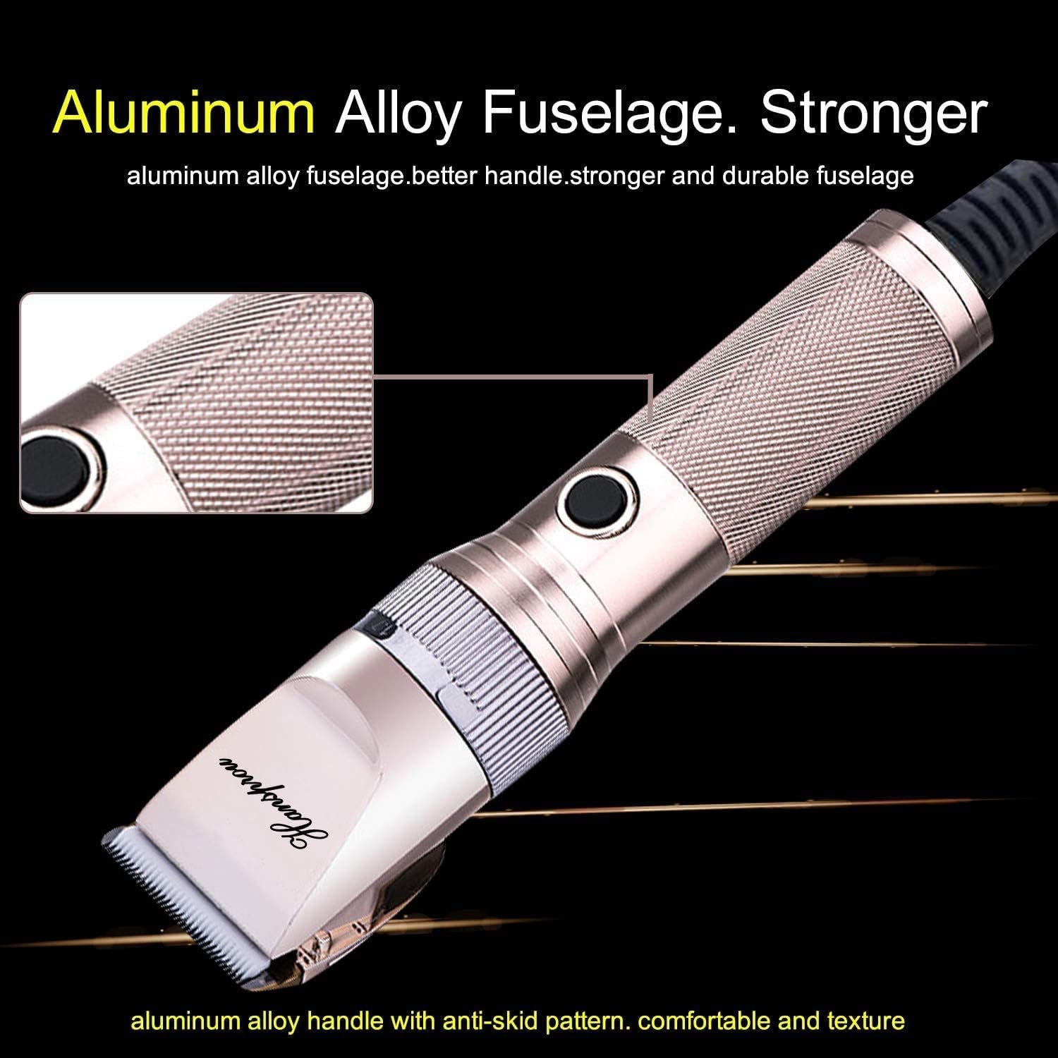 Dog Clippers for Grooming, 12V Dog Hair Clipper, Professional Heavy Duty Pet Grooming Clipper Corded Pet Hair Trimmer for Thick Coats with Guard Combs Brush for Dogs Cats - Image 6