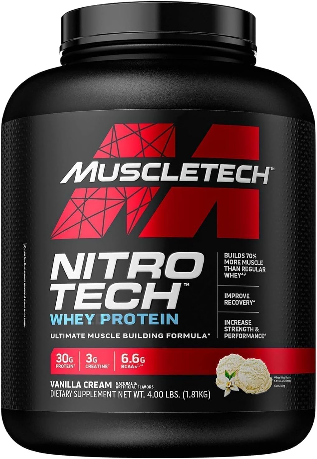 MuscleTech Whey Protein Powder, Nitro-Tech Whey Protein Isolate & Peptides, Protein + Creatine & Animal Pak - Convenient All-in-One Vitamin & Supplement Pack - Zinc, Vitamins C, B, D - Image 3