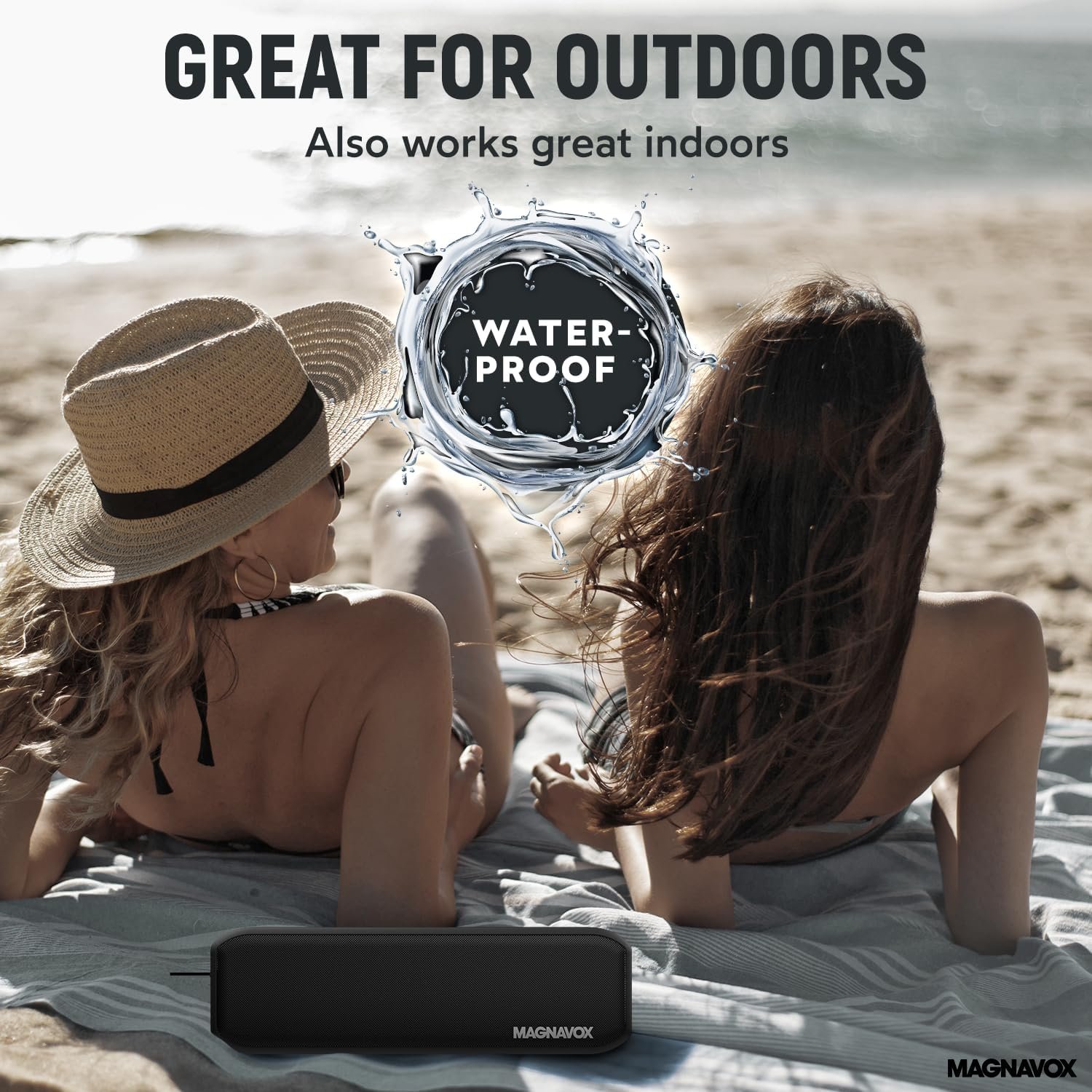 Magnavox MMA3928 Waterproof Portable Bluetooth Speaker in Black - Image 5